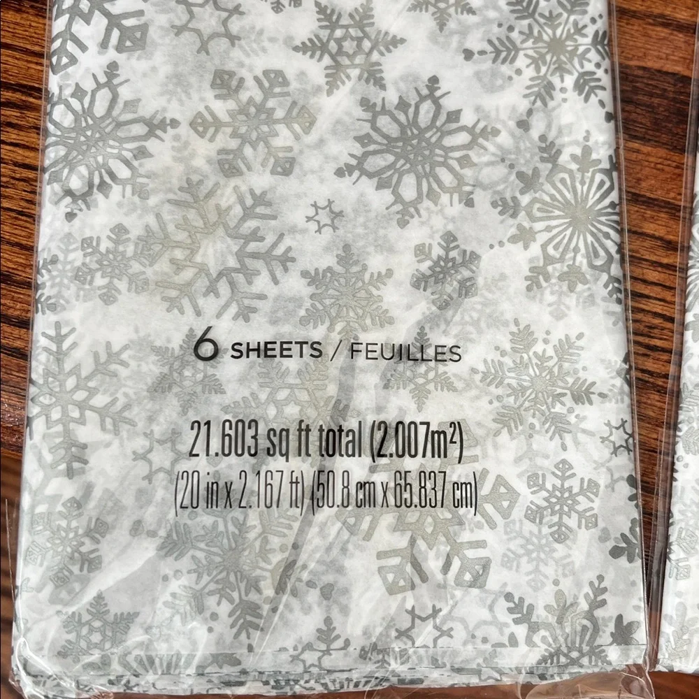 American Greetings 3 Pack White With Silver Snowflakes Holiday Tissue Paper